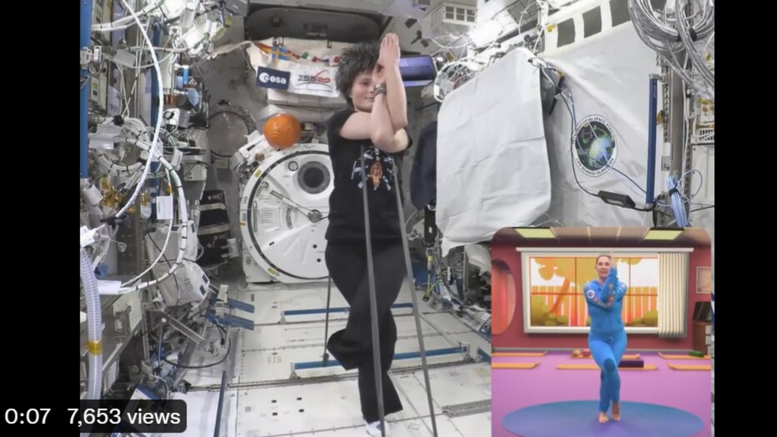 Watch | European astronaut practises ‘Garudasana’ pose on space station