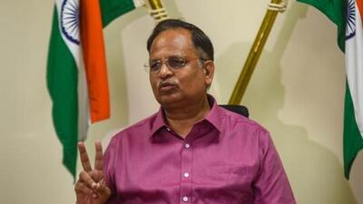 New Delhi, India - October 10, 2020: Delhi Health Minister Satyendar Kumar Jain speaks during a press conference, at Civil Lines in New Delhi, India, on Saturday, October 10, 2020. (Photo by Amal KS/ Hindustan Times) (Amal KS/HT PHOTO)