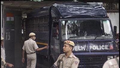 PFI members being produced in a court in New Delhi. (PTI) PFI members being produced in a court in New Delhi. (PTI)