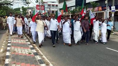 Members of the Popular Front of India raise slogans during the one-day statewide strike on September 23. (ANI Photo) Members of the Popular Front of India raise slogans during the one-day statewide strike on September 23. (ANI Photo)