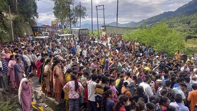 In one of the many protests organised to seek justice for Ankita Bhandari, people blocked the Rishikesh-Badrinath highway at Srinagar in Pauri Garhwal district on Sunday, Sept. 25. (PTI) In one of the many protests organised to seek justice for Ankita Bhandari, people blocked the Rishikesh-Badrinath highway at Srinagar in Pauri Garhwal district on Sunday, Sept. 25. (PTI)