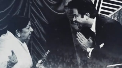 Anil Kapoor with Lata Mangheskar. Anil Kapoor with Lata Mangheskar. 