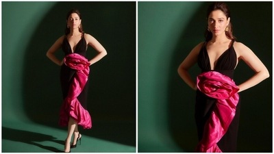 Tamannaah Bhatia's Instagram handle is a lookbook of all things stylish. All her posts receive a lot of compliments through likes and comments. Her recent Instagram pictures feature the Entertainment actor in a fancy black and pink gown by the designer duo Gauri and Nainika. (Instagram/@tamannaahspeaks) Tamannaah Bhatia's Instagram handle is a lookbook of all things stylish. All her posts receive a lot of compliments through likes and comments. Her recent Instagram pictures feature the Entertainment actor in a fancy black and pink gown by the designer duo Gauri and Nainika. (Instagram/@tamannaahspeaks)