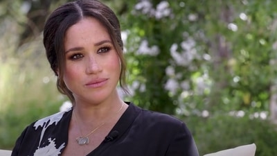 Meghan Markle: Meghan Markle during an interview. Meghan Markle: Meghan Markle during an interview. 