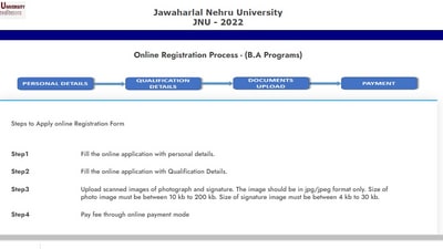 JNU Admission 2022: Registration for UG courses through CUET begins on jnuee.jnu.ac.in JNU Admission 2022: Registration for UG courses through CUET begins on jnuee.jnu.ac.in