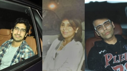Ayan Mukerji, Neetu Kapoor, Karan Johar at Ranbir Kapoor's birthday party. Ayan Mukerji, Neetu Kapoor, Karan Johar at Ranbir Kapoor's birthday party.