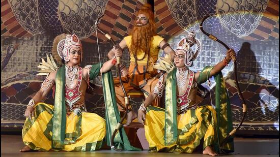 Artists performing at a Ramlila in New Delhi. (Sanjeev Verma/Hindustan Times)