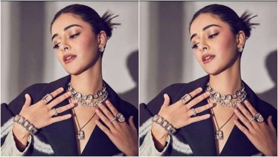 Styled by fashion stylist Meagan Concessio, Ananya wore her tresses into a clean bun as she posed for the indoor photoshoot.(Instagram/@ananyapanday)