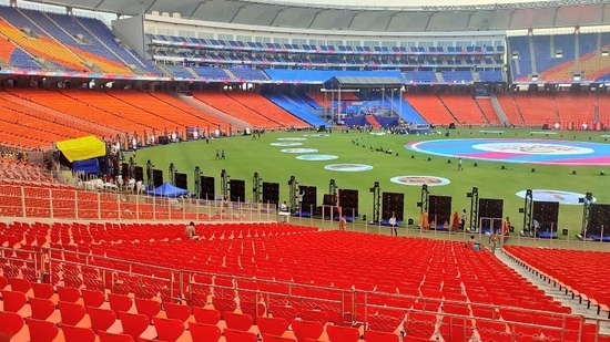 The National Games opening and closing ceremony will be held at the Narendra Modi Stadium.(Twitter)