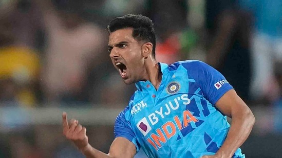 Deepak Chahar started off by getting a wicket in the first over and then got another in his second(AP)
