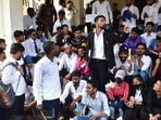 Students of Allahabad University have been protesting for several days, claiming that their fees have nearly tripled (HT Photo) Students of Allahabad University have been protesting for several days, claiming that their fees have nearly tripled (HT Photo)