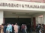 The workers were rushed to a medical college after they complained of breathing.(ANI) The workers were rushed to a medical college after they complained of breathing.(ANI)