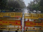 A Delhi police barrier.(File image) A Delhi police barrier.(File image)