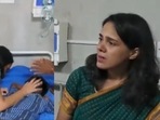 Screengrab of video of an IAS officer inspecting a hospital where injured were receiving treatment following the accident in Lakhimpur Kheri. Screengrab of video of an IAS officer inspecting a hospital where injured were receiving treatment following the accident in Lakhimpur Kheri.