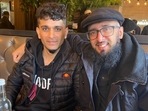 Ram Keshwala and Majid Freeman meet after violent clashes between Muslims and Hindus in Leicester.(Sky news) Ram Keshwala and Majid Freeman meet after violent clashes between Muslims and Hindus in Leicester.(Sky news)