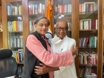 Congress MP Shashi Tharoor and veteran Congress leader Digvijay Singh in Delhi. Congress MP Shashi Tharoor and veteran Congress leader Digvijay Singh in Delhi.