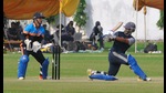 A player from the Himachal Pradesh Cricket Association team playing a shot during the JP Atray Cricket Tournament in Sector 26, Chandigarh, on Thursday. (Keshav Singh/HT) A player from the Himachal Pradesh Cricket Association team playing a shot during the JP Atray Cricket Tournament in Sector 26, Chandigarh, on Thursday. (Keshav Singh/HT)