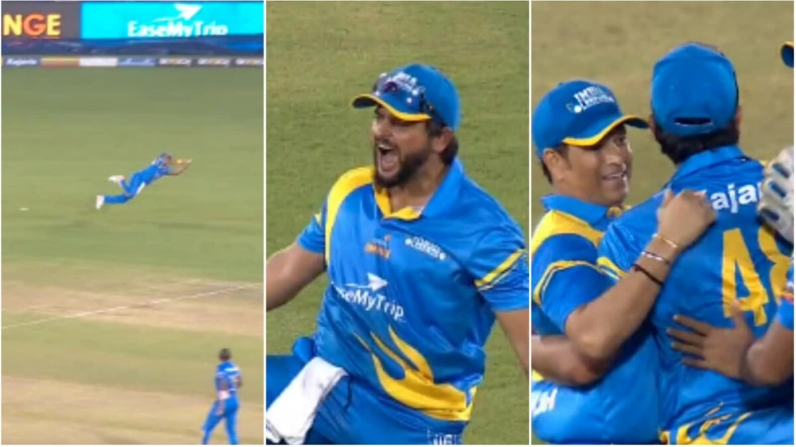 watch-raina-rewinds-clock-with-incredible-catch-in-road-safety-world-series-tendulkar-s-stunned-reaction-says-it-all