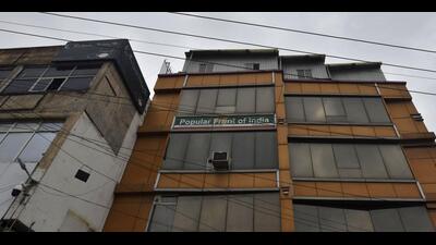 The Popular Front of India (PFI ) office at Shaheen Bagh, in New Delhi that was sealed by the security agencies on Wednesday. (Salman Ali/HT Photo) The Popular Front of India (PFI ) office at Shaheen Bagh, in New Delhi that was sealed by the security agencies on Wednesday. (Salman Ali/HT Photo)