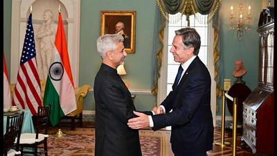 S Jaishankar meets with United States Secretary of State Antony Blinken, in Washington DC. (Dr. S. Jaishankar Twitter) S Jaishankar meets with United States Secretary of State Antony Blinken, in Washington DC. (Dr. S. Jaishankar Twitter)