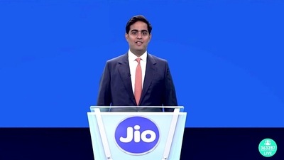 Reliance Jio Chairman Akash Ambani virtually addresses at the 45th Annual General Meeting of Reliance Industries Limited, in Mumbai on August 29. (ANI) Reliance Jio Chairman Akash Ambani virtually addresses at the 45th Annual General Meeting of Reliance Industries Limited, in Mumbai on August 29. (ANI)