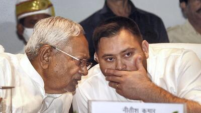 Bihar chief minister Nitish Kumar with deputy chief minister Tejashwi Yadav at an event in Patna on Tuesday. (PTI File Photo) Bihar chief minister Nitish Kumar with deputy chief minister Tejashwi Yadav at an event in Patna on Tuesday. (PTI File Photo)