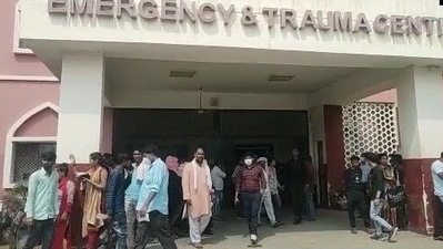 The workers were rushed to a medical college after they complained of breathing. (ANI) The workers were rushed to a medical college after they complained of breathing. (ANI)