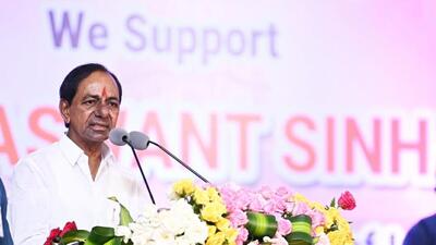In the second or third week of October, KCR is expected to address a huge public rally in Delhi, where he will announce other details about his national party, including its national agenda and unveil the party flag. (PTI) In the second or third week of October, KCR is expected to address a huge public rally in Delhi, where he will announce other details about his national party, including its national agenda and unveil the party flag. (PTI)