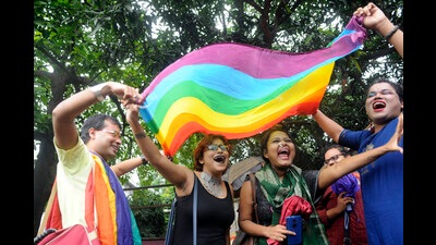 Members of the LGBTQIA community in Kolkata celebrating on September 6, 2018 after the Supreme Court of India struck down Section 377 of the Indian Penal Code that criminalised gay sex. (Samir Jana/HT PHOTO) Members of the LGBTQIA community in Kolkata celebrating on September 6, 2018 after the Supreme Court of India struck down Section 377 of the Indian Penal Code that criminalised gay sex. (Samir Jana/HT PHOTO)