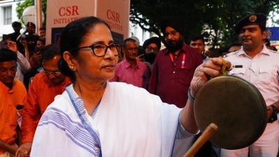West Bengal CM Mamata Banerjee at the inauguration of Suruchi Sangha Puja Pandal in Kolkata on Wednesday.&nbsp; (AITC/ Twitter)