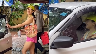 Sara Ali Khan papped outside her gym in Mumbai. (Varinder Chawla) ((Varinder Chawla)) Sara Ali Khan papped outside her gym in Mumbai. (Varinder Chawla) ((Varinder Chawla))