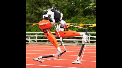 Cassie the robot that created a Guinness World Record by running the fastest 100 metres. (Oregon State University) Cassie the robot that created a Guinness World Record by running the fastest 100 metres. (Oregon State University)