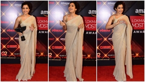 Rashmika Mandanna steals the spotlight with her graceful look. (HT Photo/Varinder Chawla) Rashmika Mandanna steals the spotlight with her graceful look. (HT Photo/Varinder Chawla)