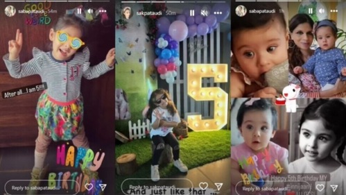 On her Instagram Stories, Saba posted photos of Inaaya. On her Instagram Stories, Saba posted photos of Inaaya.