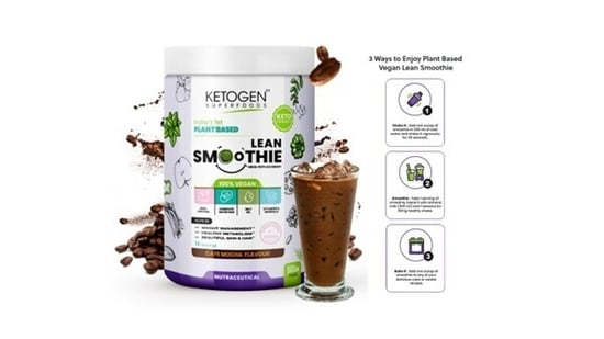 Ketogen lean smoothie is loaded with herbs and protein which promote weight loss and improve digestive health.
