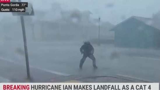 Hurricane Ian: Meteorologist Jim Cantore was reporting on hurricane Ian.