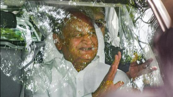 Rajasthan chief minister Ashok Gehlot leaves after meeting Congress president Sonia Gandhi. (PTI) Rajasthan chief minister Ashok Gehlot leaves after meeting Congress president Sonia Gandhi. (PTI)