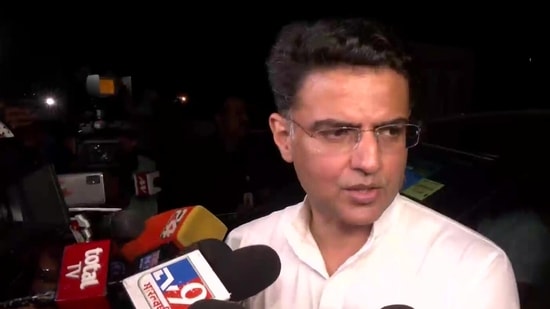 Sachin Pilot speaks to reporters after meeting AICC interim president Sonia Gandhi&nbsp;