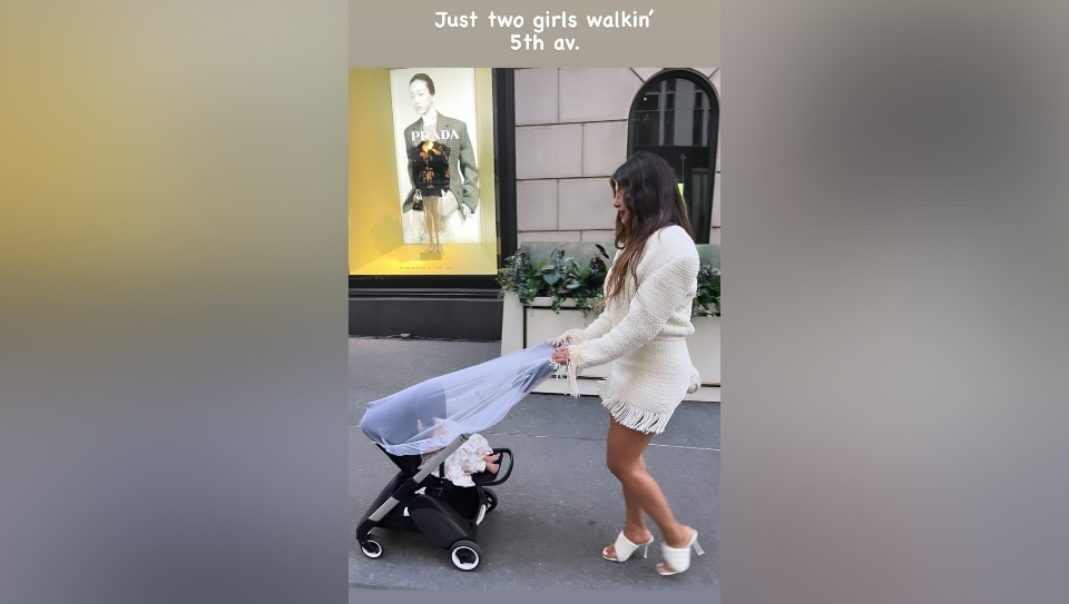 Priyanka Chopra takes her daughter Malti Marie Chopra Jonas out on a stroll.&nbsp;(Instagram)