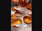 The image, taken from an Instagram video, shows the butter chicken ice cream.