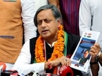 Congress leader Shashi Tharoor addresses the media after filing his nomination for the post of the party president, September 30, 2022.