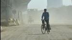 Dust pollution on Dwarka Expressway in Sector 109, near Bajghera, in Gurugram. (Vipin Kumar/HT Photo) Dust pollution on Dwarka Expressway in Sector 109, near Bajghera, in Gurugram. (Vipin Kumar/HT Photo)