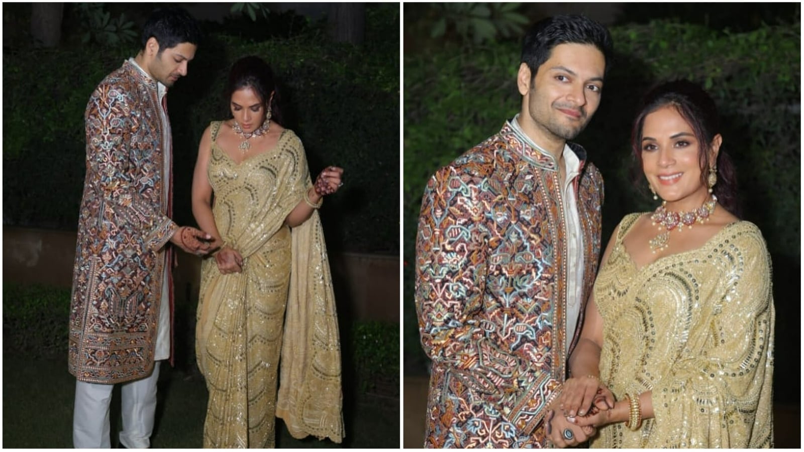 Ali Fazal And Richa Chadha Go Traditional For Cocktail Party See Pics Bollywood Hindustan Times