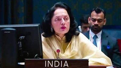 Ambassador of India to UN Ruchira Kamboj speaks at the UNSC briefing. (File image) Ambassador of India to UN Ruchira Kamboj speaks at the UNSC briefing. (File image)