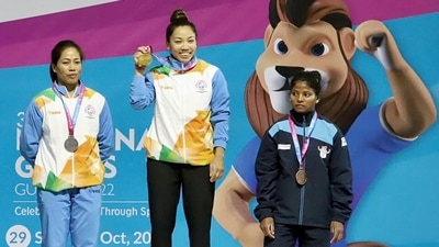 Mirabai Chanu (National Games Gujarat Twitter) Mirabai Chanu (National Games Gujarat Twitter)