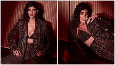 Sanjana Sanghi is the boss lady in sequined suit for best-dressed awards (Instagram/@sanjanasanghi96) Sanjana Sanghi is the boss lady in sequined suit for best-dressed awards (Instagram/@sanjanasanghi96)