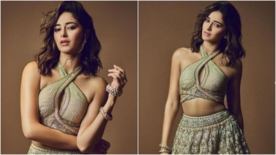 Ananya Panday, in an ivory white lehenga, slays festive fashion at red carpet (Instagram/@ananyapanday) Ananya Panday, in an ivory white lehenga, slays festive fashion at red carpet (Instagram/@ananyapanday)