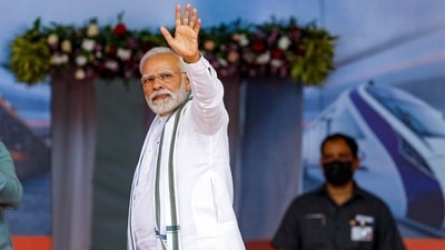 "This train will offer world-class comfort and facilities to passengers. The fully air-conditioned Vande Bharat has several modern features, such as sliding doors, personalised reading lights, mobile charging points, attendant call buttons, bio-toilets, automatic entry and exit doors, CCTV cameras, reclining facility, comfortable seats," a release by the railways said. (PTI) "This train will offer world-class comfort and facilities to passengers. The fully air-conditioned Vande Bharat has several modern features, such as sliding doors, personalised reading lights, mobile charging points, attendant call buttons, bio-toilets, automatic entry and exit doors, CCTV cameras, reclining facility, comfortable seats," a release by the railways said. (PTI)