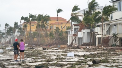 The extent of the damage in Florida, where Hurricane Ian first came ashore on September 28 as one of the most powerful storms ever to hit the U.S. mainland, became more apparent on September 29 as emergency crews began reaching stranded residents, though the death toll remained uncertain. (Getty Images via AFP) The extent of the damage in Florida, where Hurricane Ian first came ashore on September 28 as one of the most powerful storms ever to hit the U.S. mainland, became more apparent on September 29 as emergency crews began reaching stranded residents, though the death toll remained uncertain. (Getty Images via AFP)