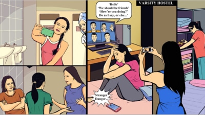 With the mushrooming of educational institutes and influx of students from other states, tricity is soon emerging as an educational hub. But as the Chandigarh University ‘video leak’ case has taught us, educational institutes need to do a lot more than providing degrees and placements. (Illustration: Biswajit Debnath)